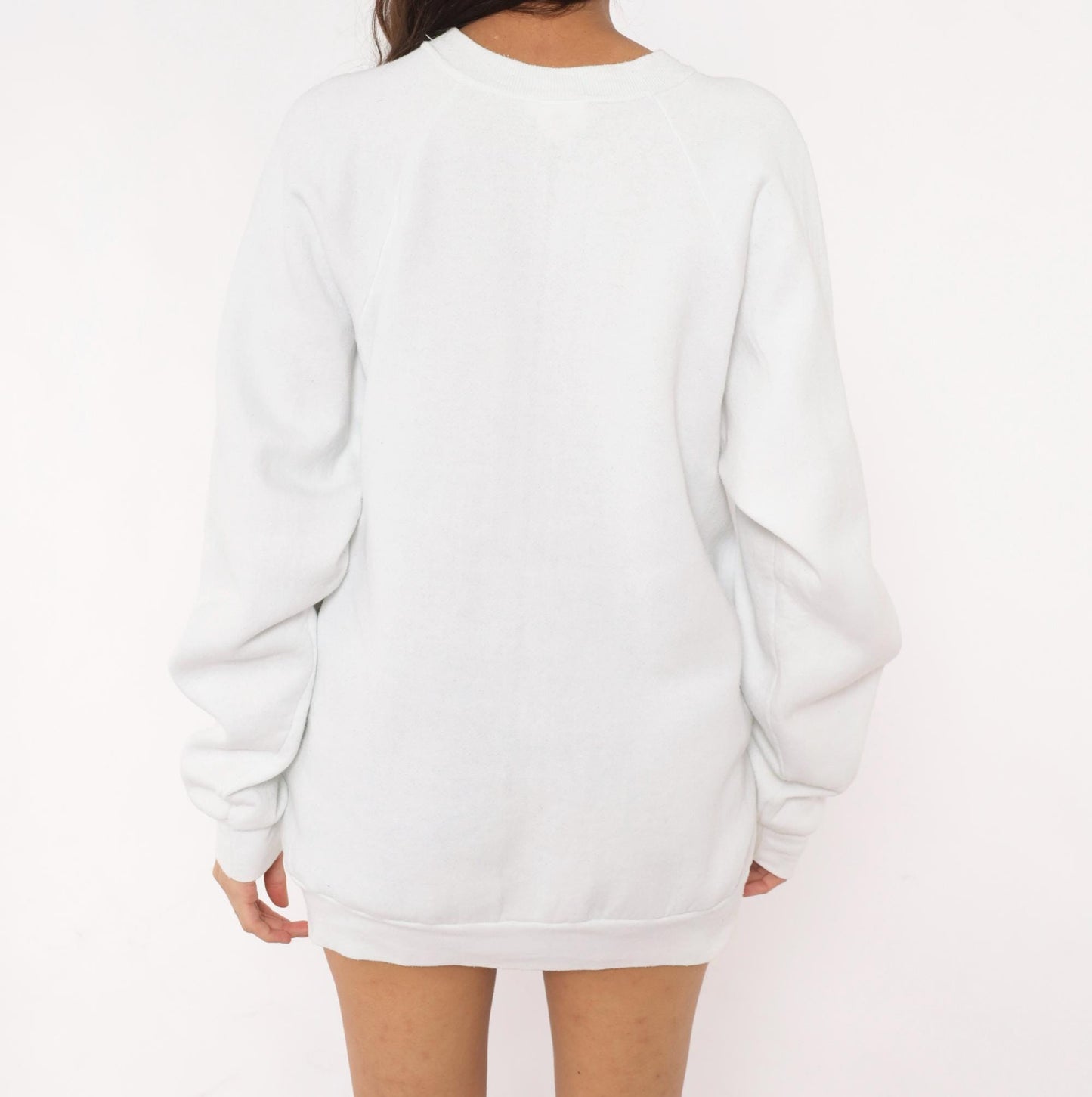 90s Fruit Of The Loom Rose Heart Lace Sweatshirt White Pink Raglan Extra Large XL