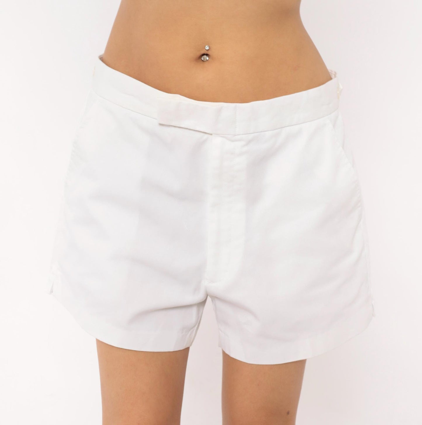 80s Herman's White Tennis Shorts Low Rise Cotton Blend Medium