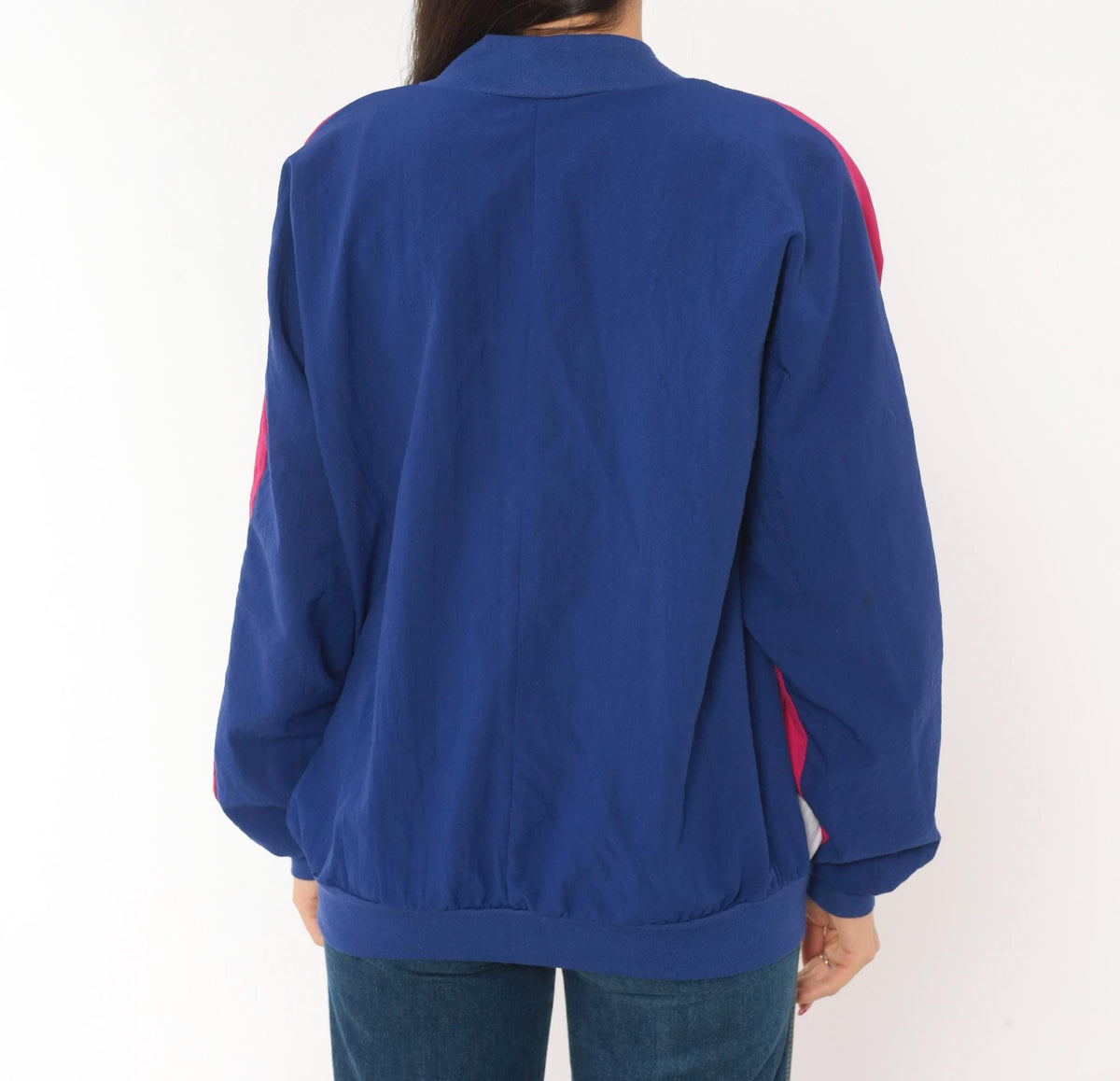 80s Susan Christopher Color Block Windbreaker Navy Magenta Medium M