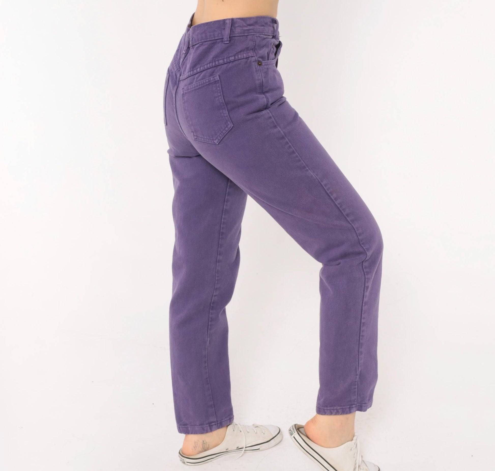 90s Merona Purple High-Waisted Mom Jeans Tapered Denim 26 Waist