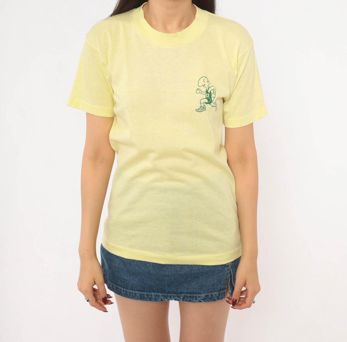 80s Select T Turtle Races Graphic Tee Yellow Green Cartoon Medium