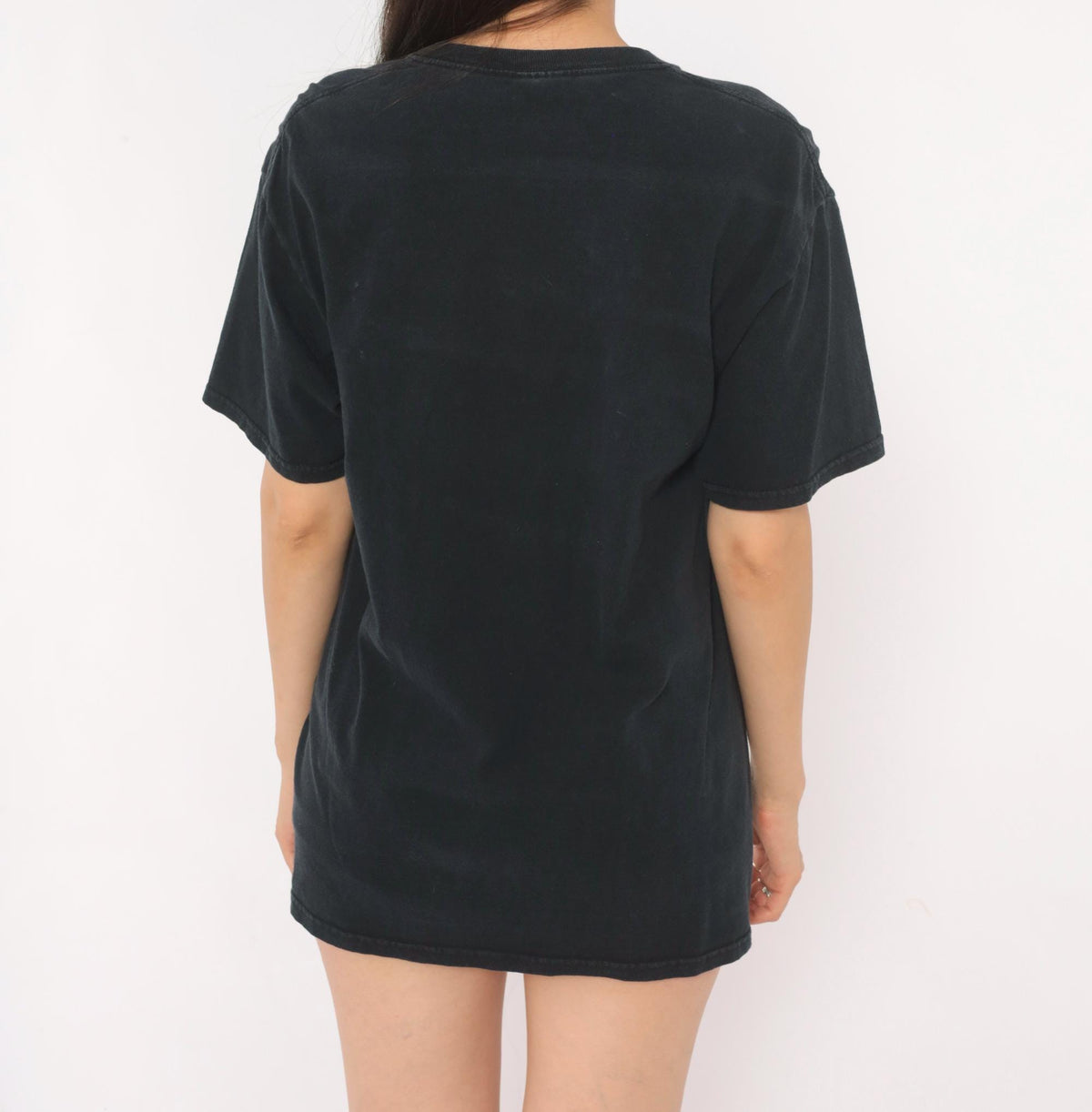 Y2K Skull Graveyard Graphic Tee Fruit of the Loom Black Cotton Medium