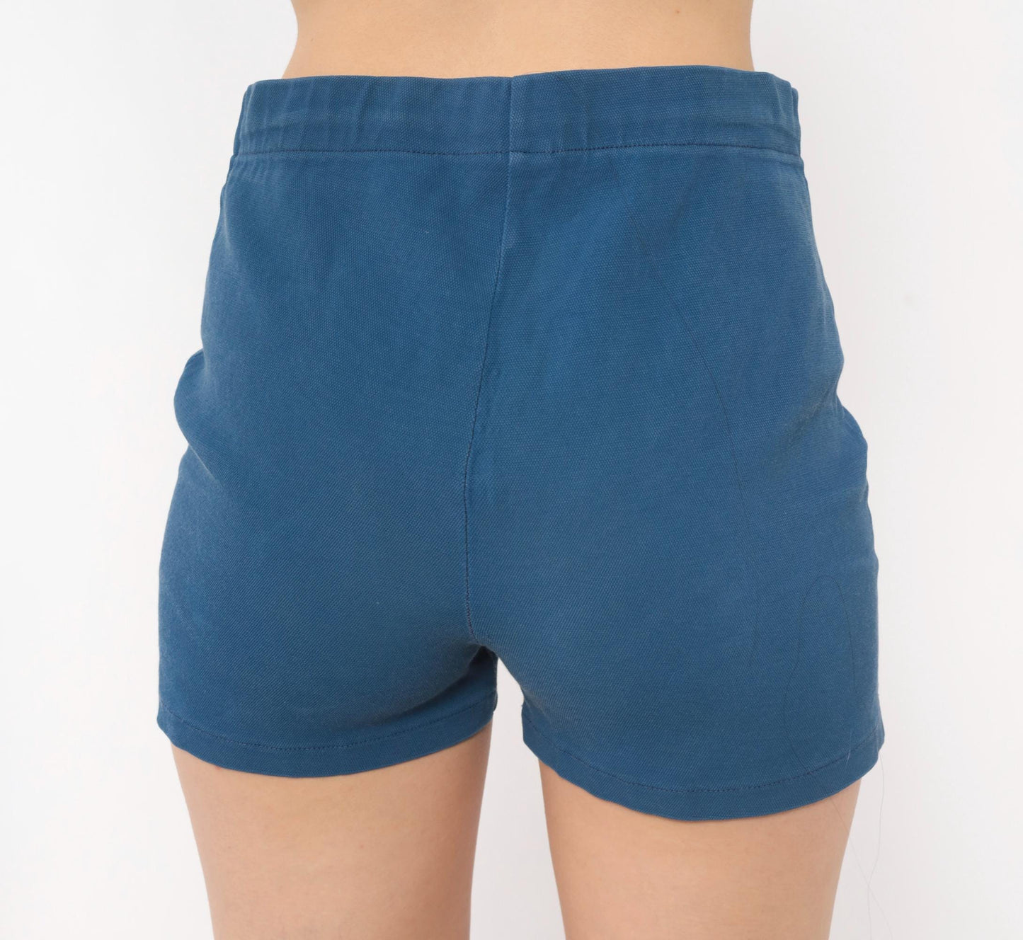 70s Jantzen Striped High-Rise Swim Shorts Navy Blue Small