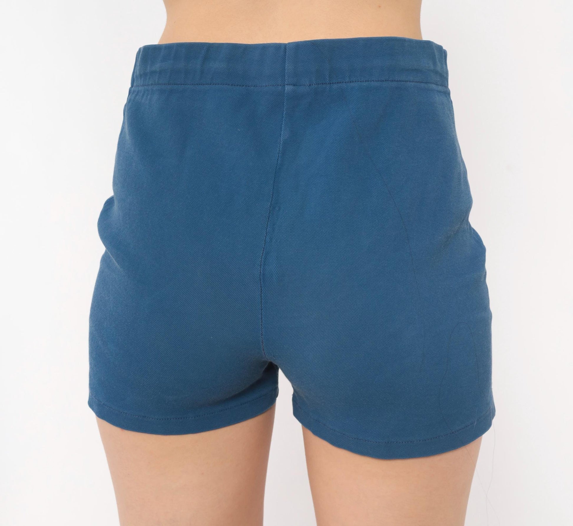 70s Jantzen Striped High-Rise Swim Shorts Navy Blue Small