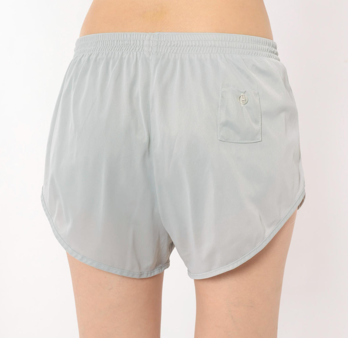 80s Grey Running Shorts Dolphin Hem High Split Athletic Small Medium