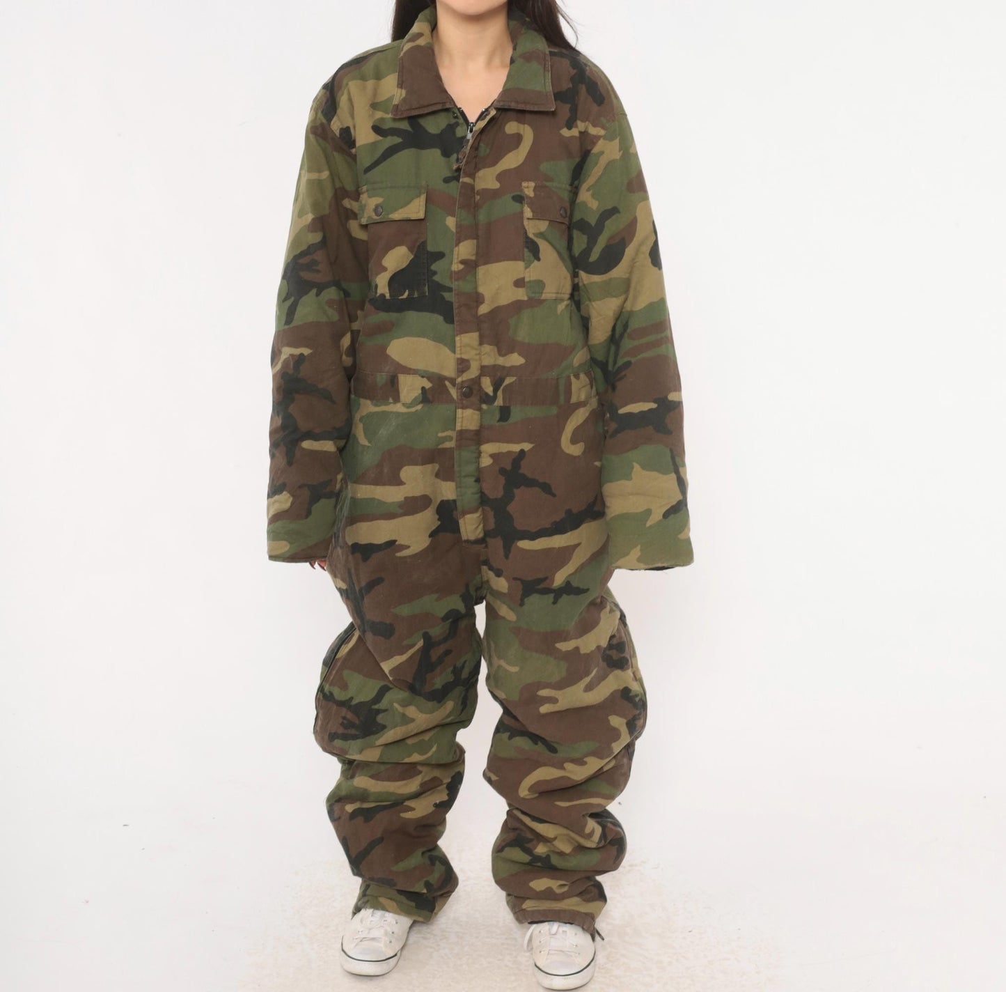 90s Tall Timber Woodland Camo Coveralls Cotton Jumpsuit Extra Large XL