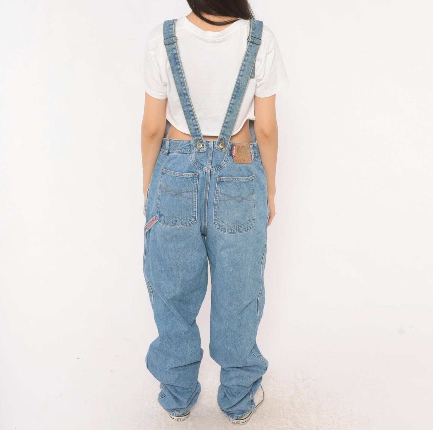 90s Union Bay Denim Overalls Light Wash Bib Front Cotton Medium