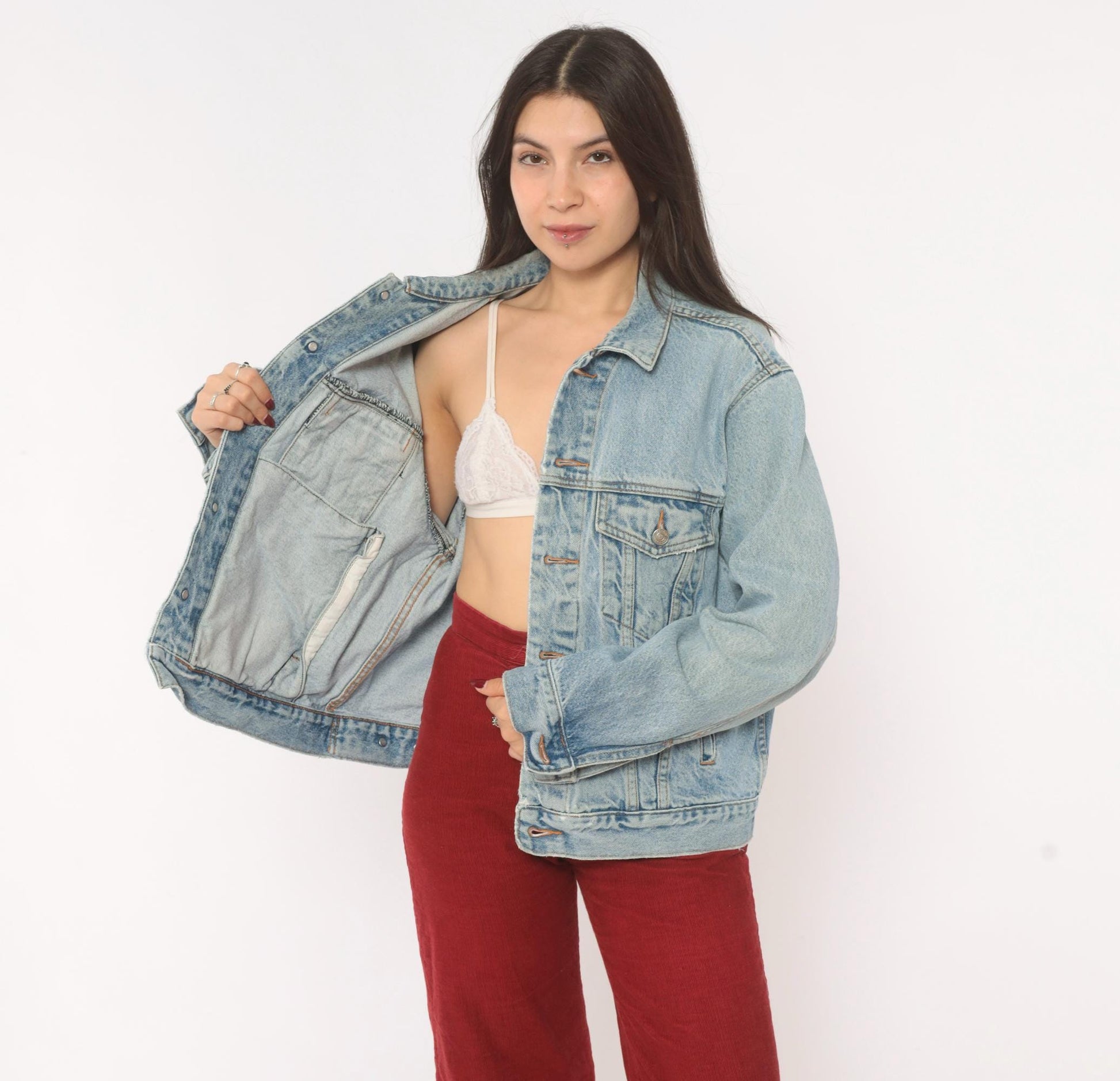 90s Gap Blue Jeans Light Wash Denim Trucker Jacket Small S