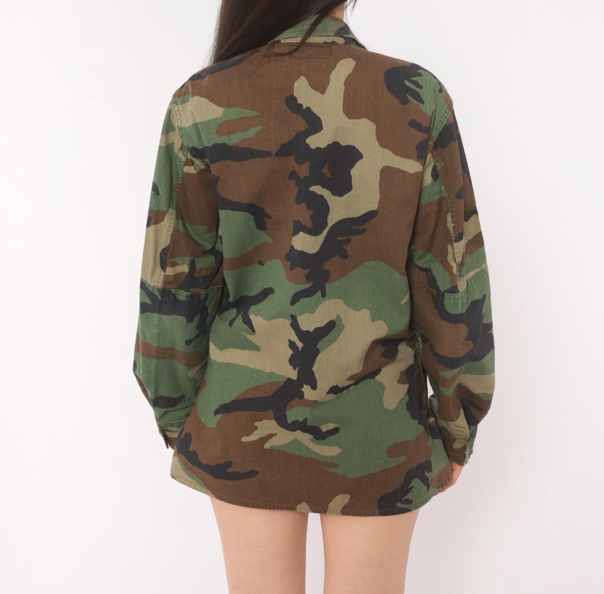 90s Woodland Camo BDU Shirt Terry Manufacturing Co Button Front Small