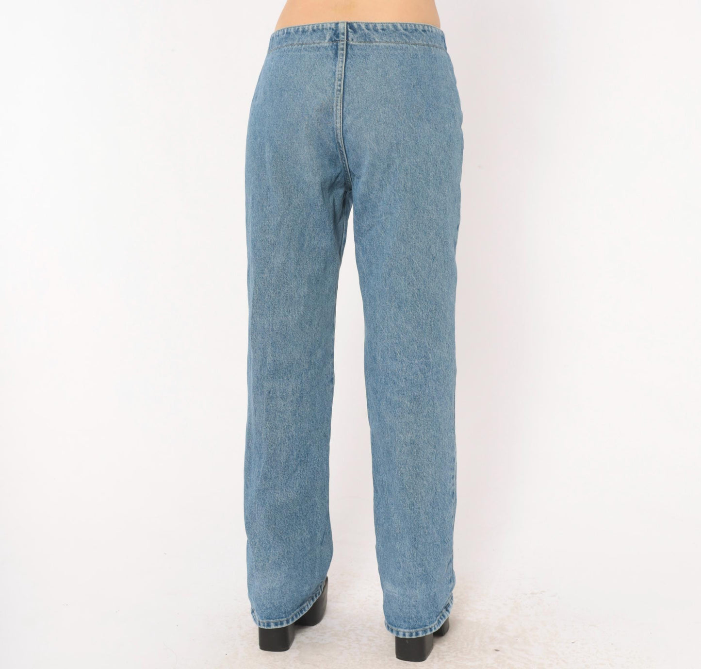 90s Paris Blues Light Wash Straight Leg Jeans Pocketless Cotton Medium
