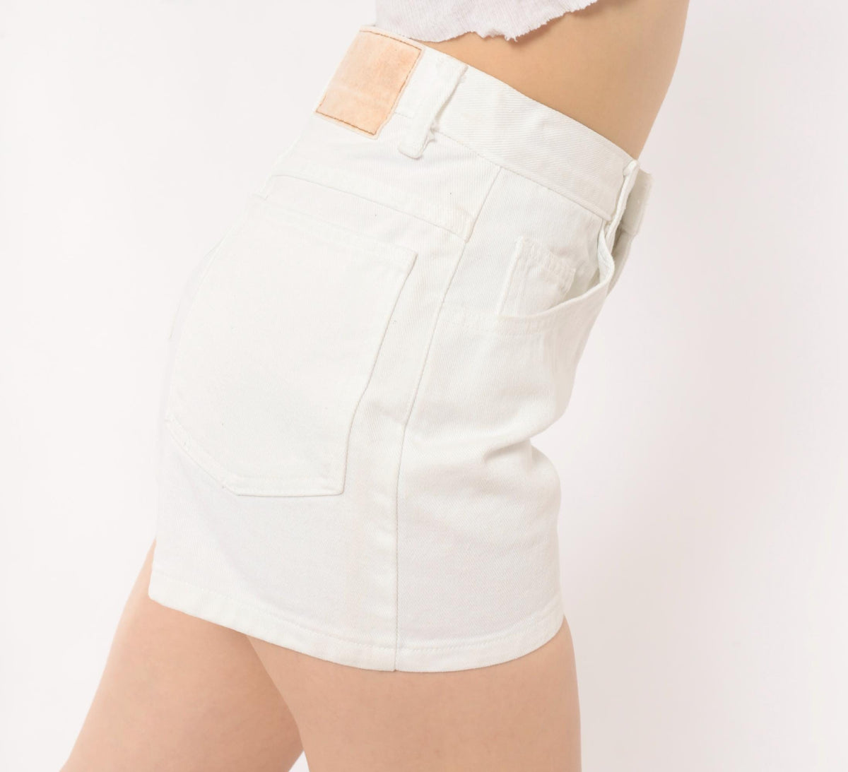 90s Moda INTL White Denim Shorts High Waist Five Pocket Cotton XS