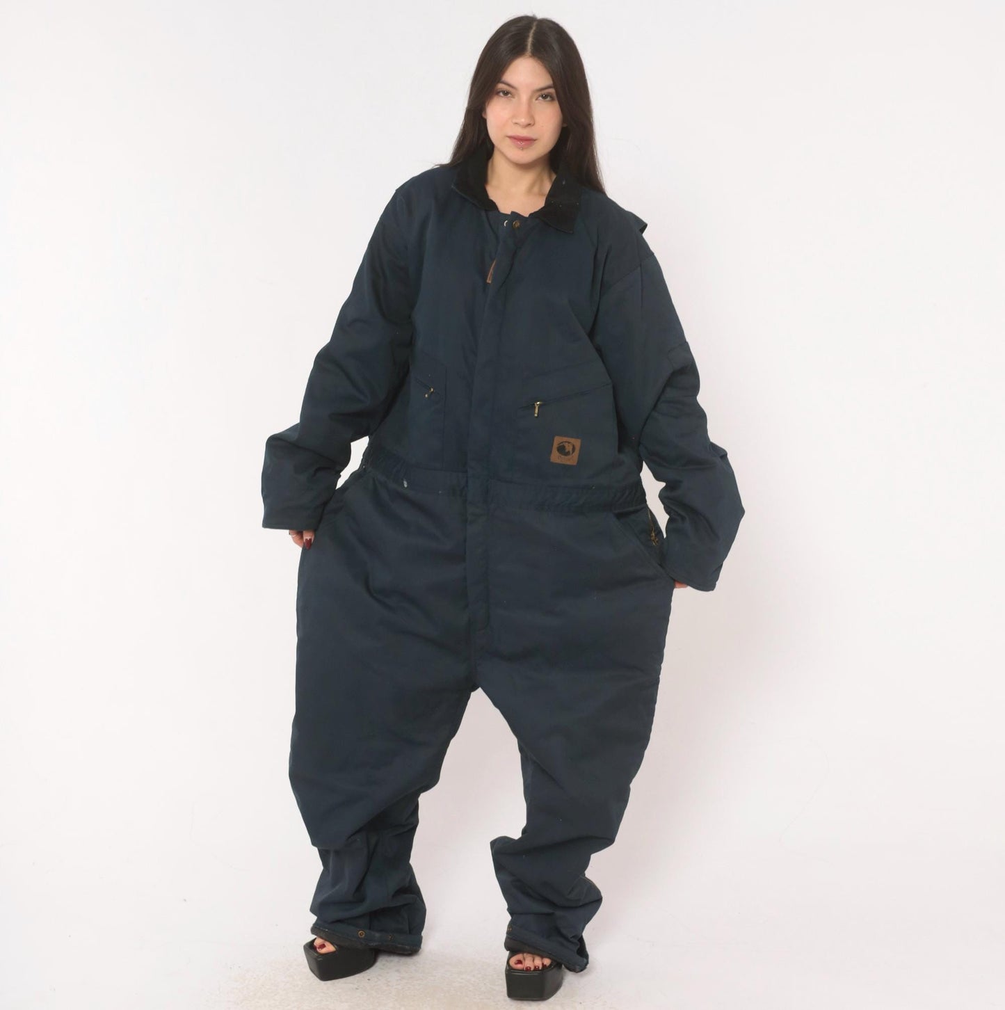 2000s Berne Apparel Navy Insulated Coveralls Quilted Jumpsuit Plus Size XXL