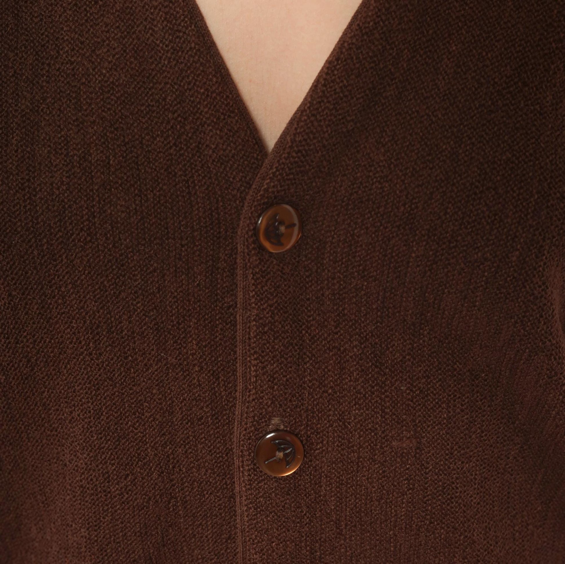 80s Arnold Palmer Wool Cardigan Chocolate Brown V-Neck Button Front Medium