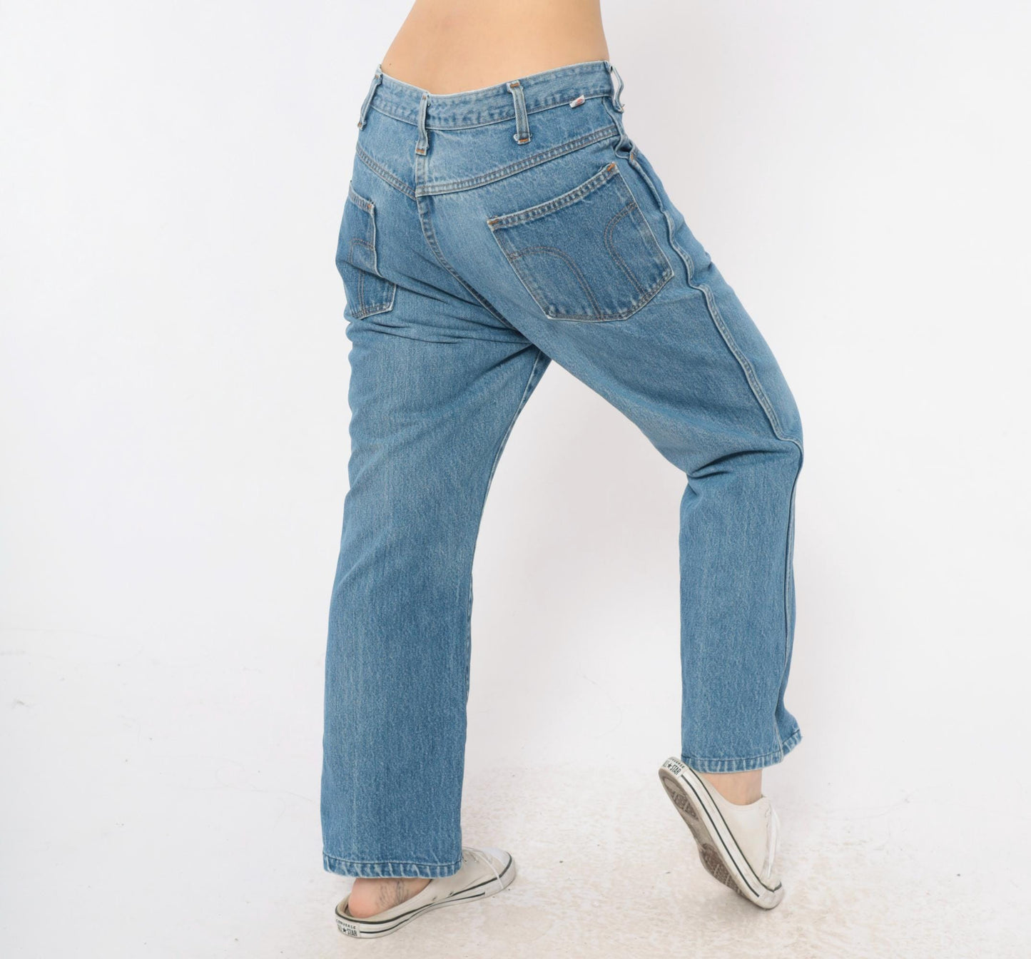 90s Dickies Light Stonewash Jeans High Rise Straight Leg Blue Cotton 34x31