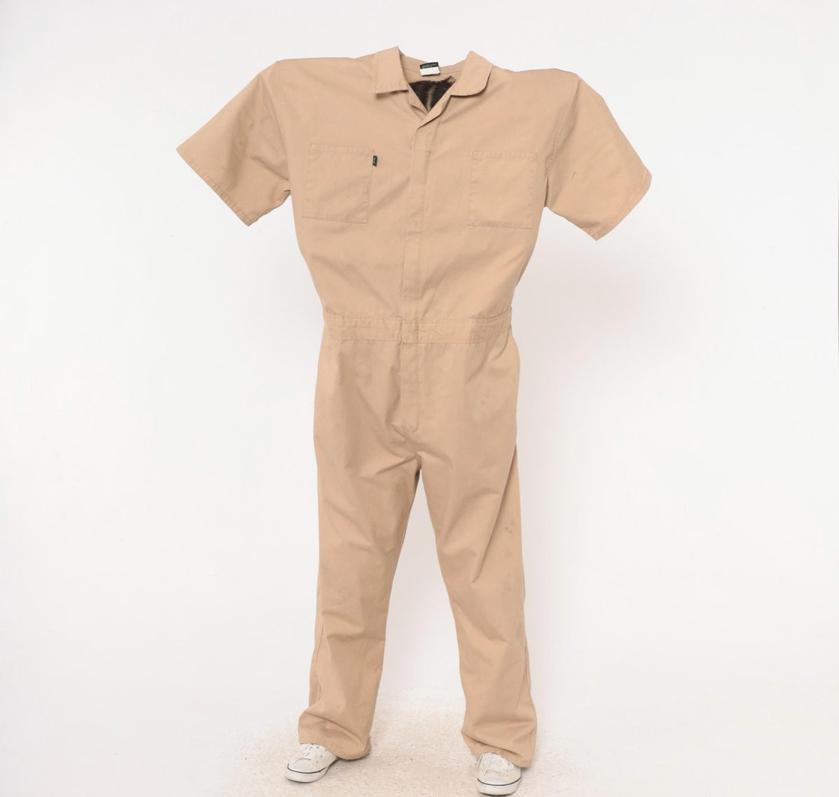 90s Kolossus Tan Coveralls Jumpsuit Short Sleeve Workwear Plus Size 3XL