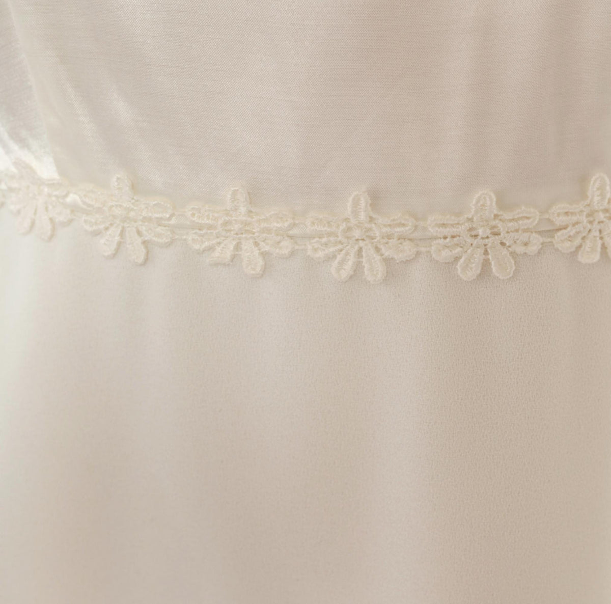 90s Byer Too! Babydoll Dress Cream Satin Empire Waist Chiffon Mini Small S
