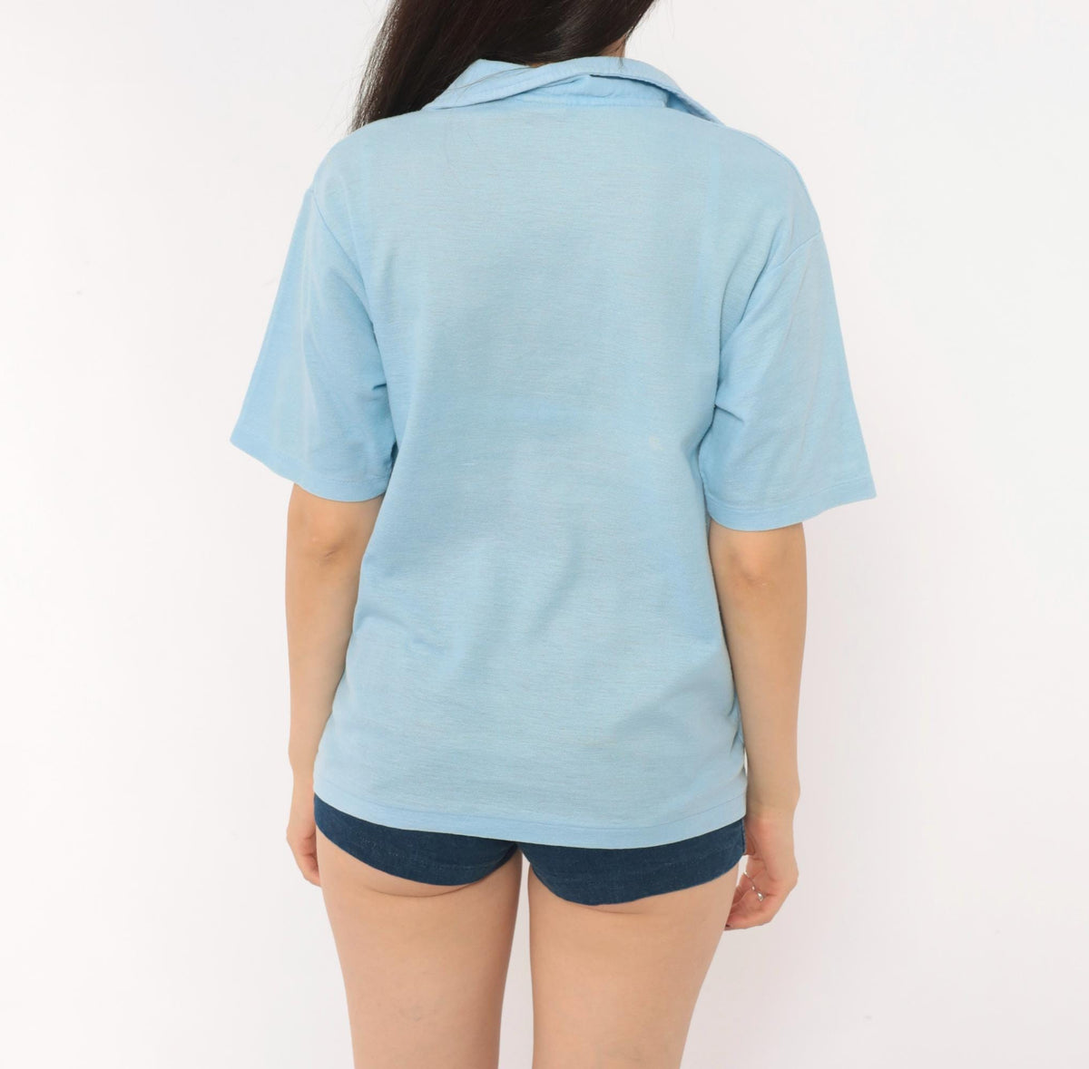 80s Waikiki Pacific Beach Hotel Polo Shirt Light Blue Cotton Medium