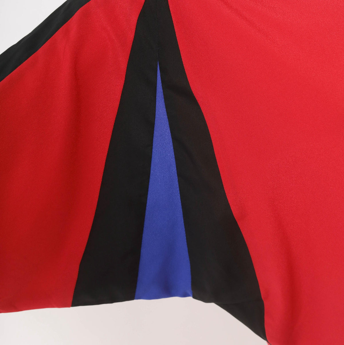 80s Red Color Block Shift Dress Batwing Dolman Sleeve Boat Neck Medium
