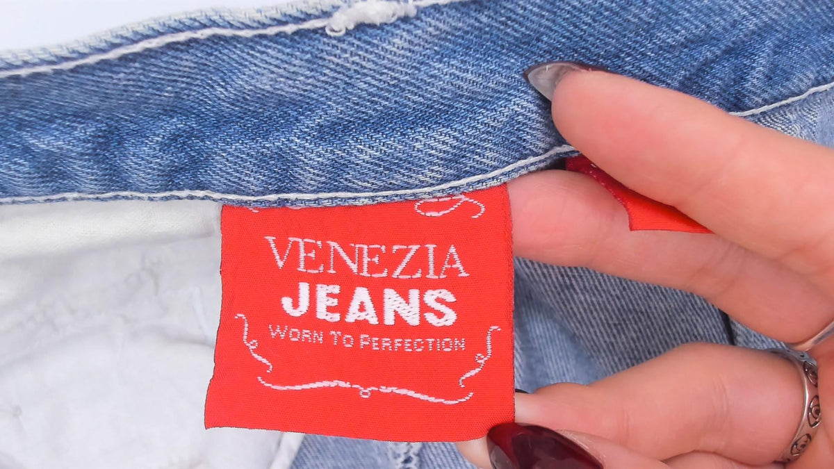90s Venezia Jeans Denim Maxi Skirt High Waist Blue Cotton Pockets Extra Large XL