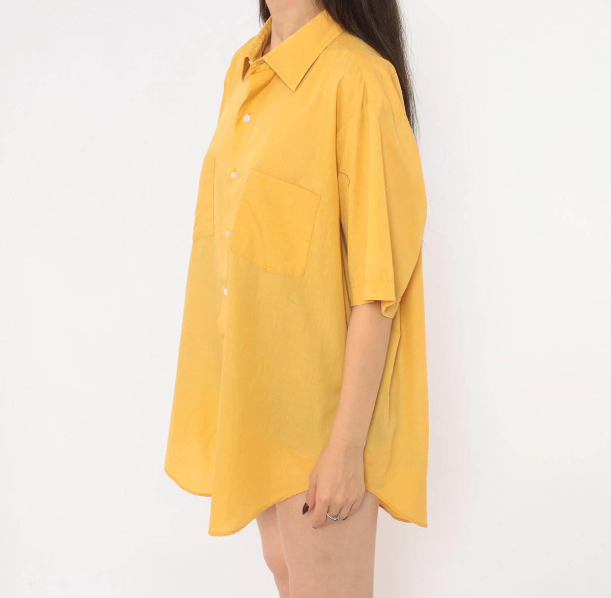 70s Arrow Belmont Club Mustard Yellow Button Up Shirt Extra Large XL