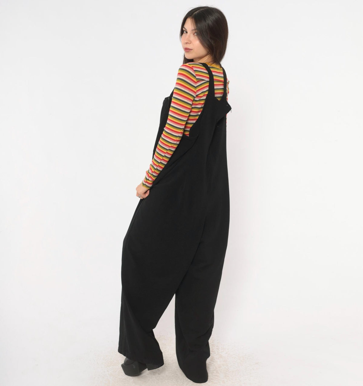90s Visual FX Black Wide Leg Jumpsuit Plus Size XXL