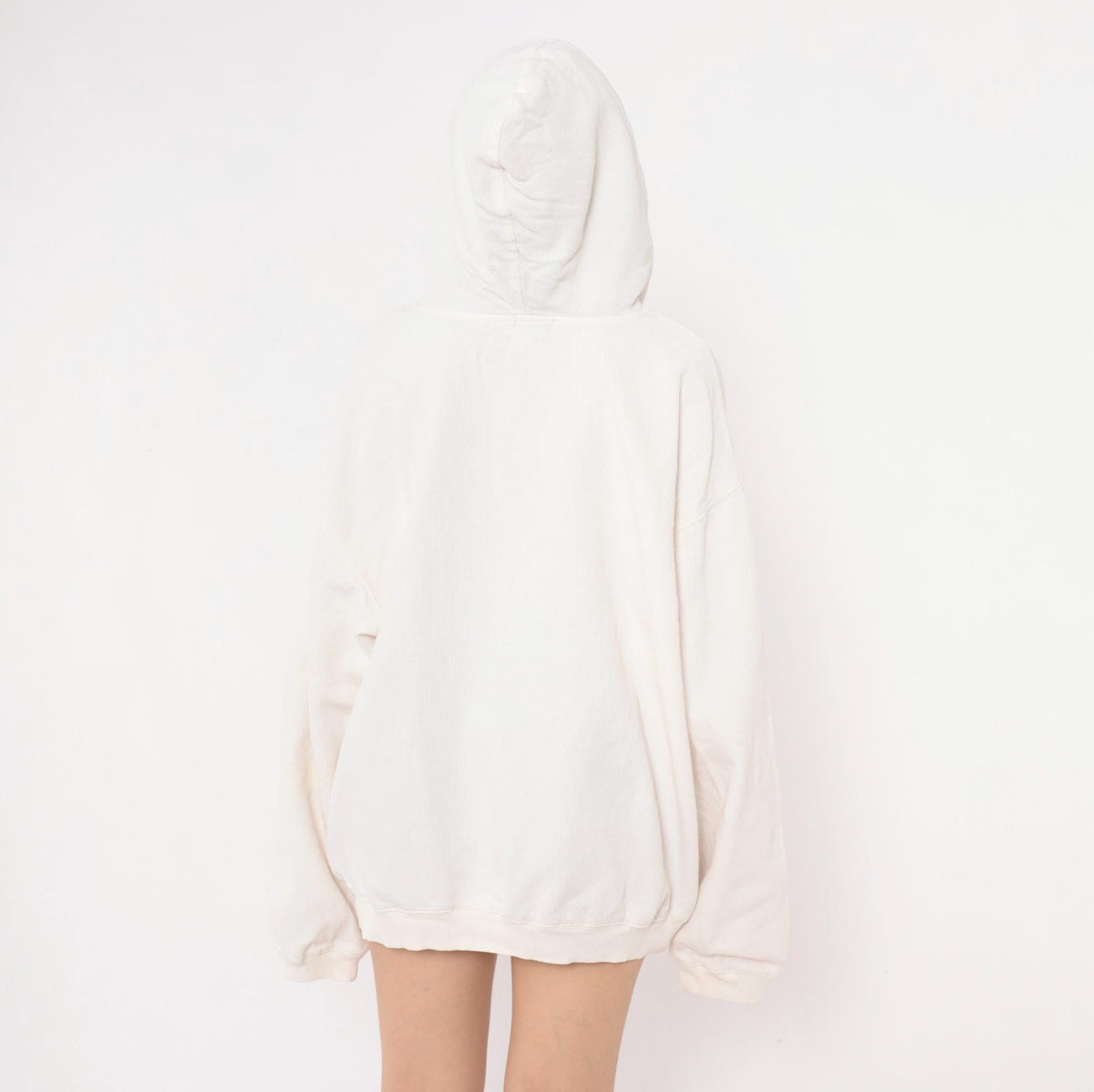 90s Side Out Hoodie Cream Embroidered Logo Raglan Pullover Extra Large XL