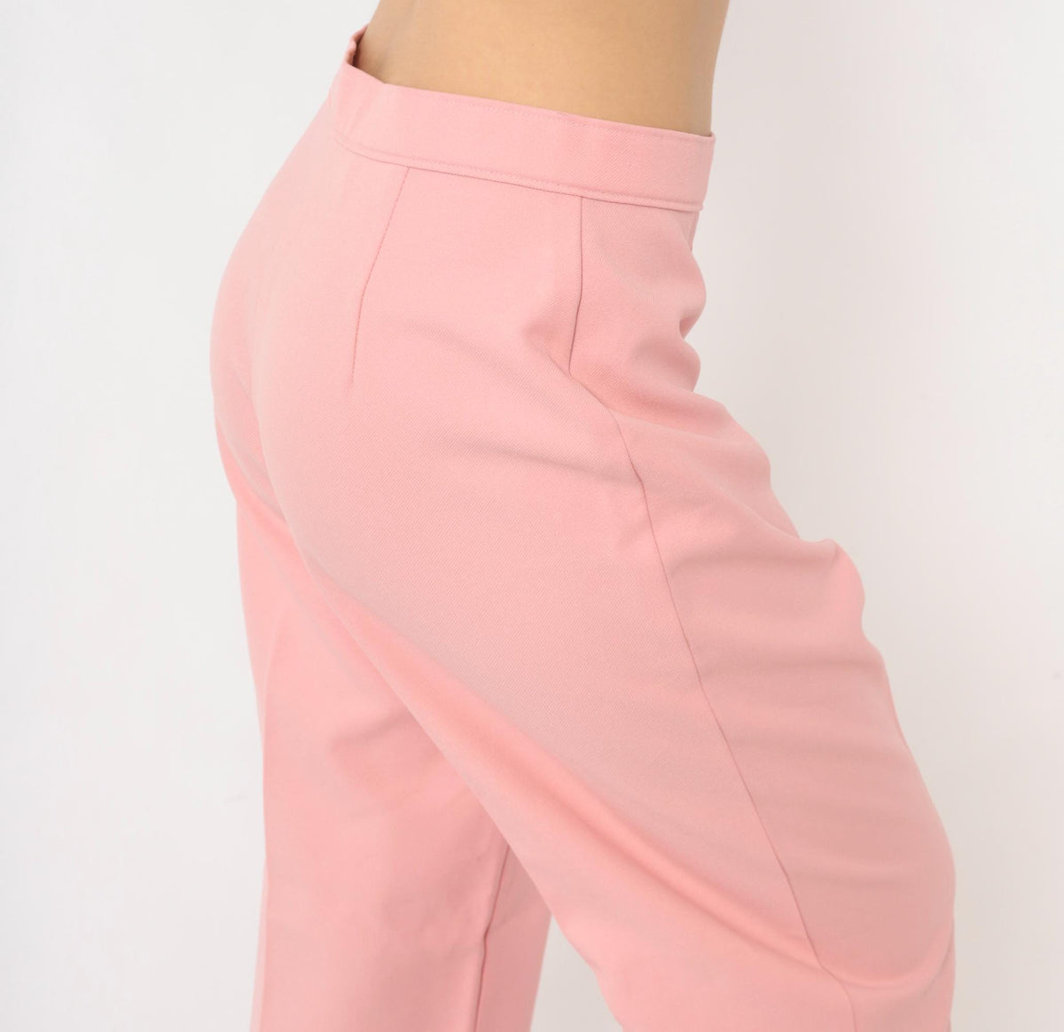 70s Bend Over Pink High-Waist Tapered Trousers Medium M