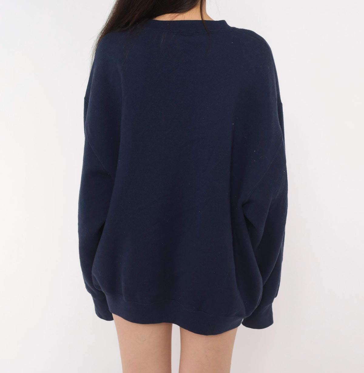 90s Spoiled Brat Navy Sweatshirt Embroidered Rainbow Text Extra Large XL