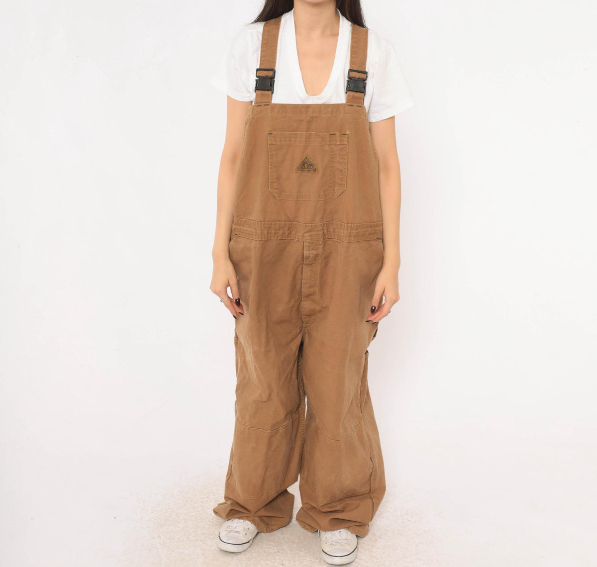 Y2K Bulwark Tan Canvas Bib Overalls Double Knee Workwear XXL