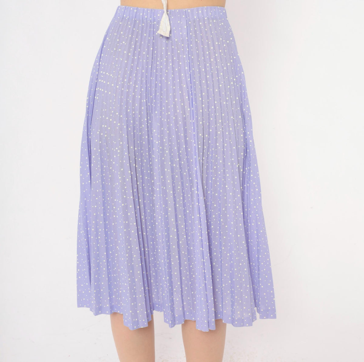 70s Graff Californiawear Accordion Pleated Skirt Lavender Polka Dot XS