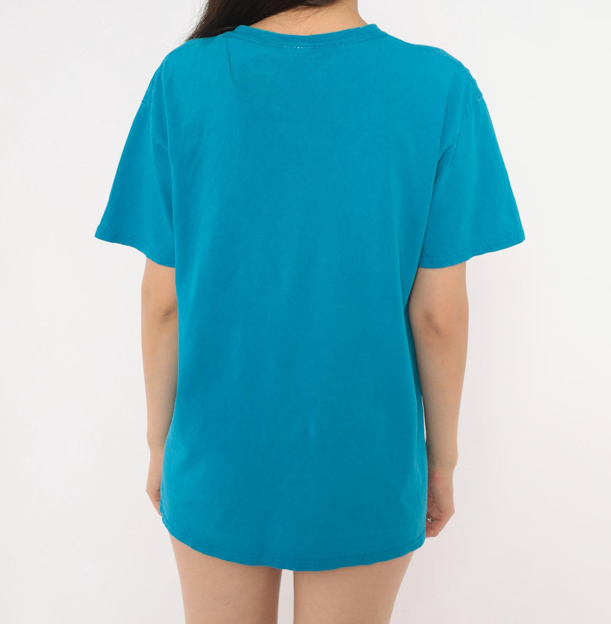 Y2K Horse Graphic Tee Teal Blue American Flag Western Cowgirl Medium M