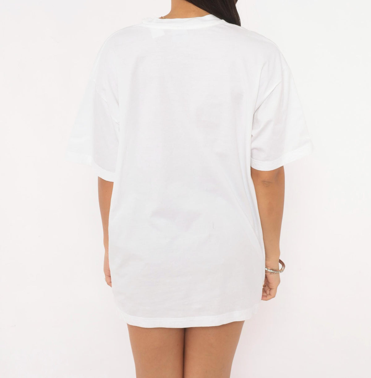 Y2K Alma Mater Paris Bistro Graphic Tee White Cotton Crew Neck Large L