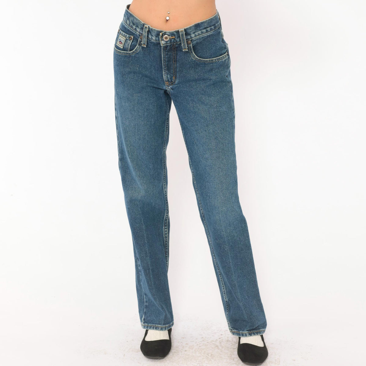 Y2K Cruel Girl Low Rise Straight Leg Jeans Medium Wash Cotton Extra Small XS
