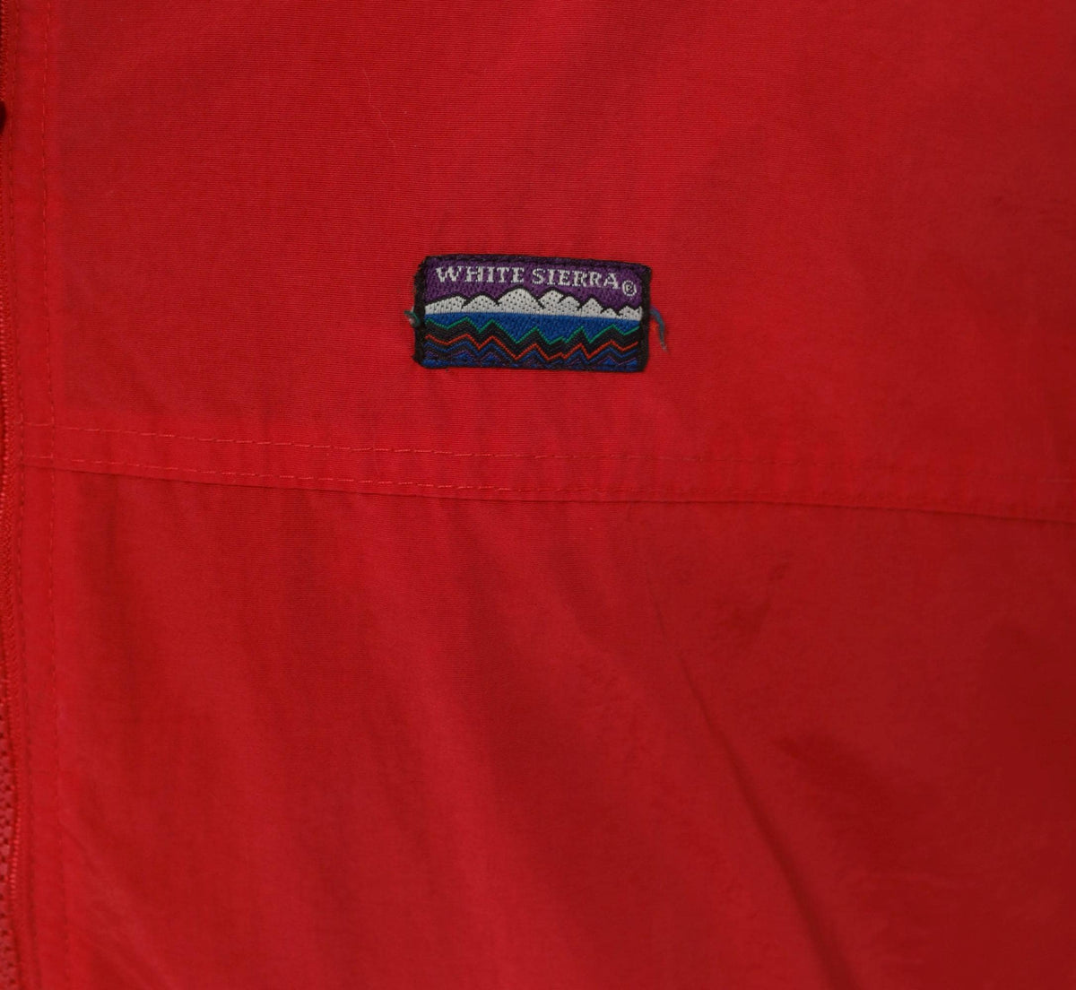 90s White Sierra Red Bomber Jacket Navy Fleece Lined Windbreaker Large L