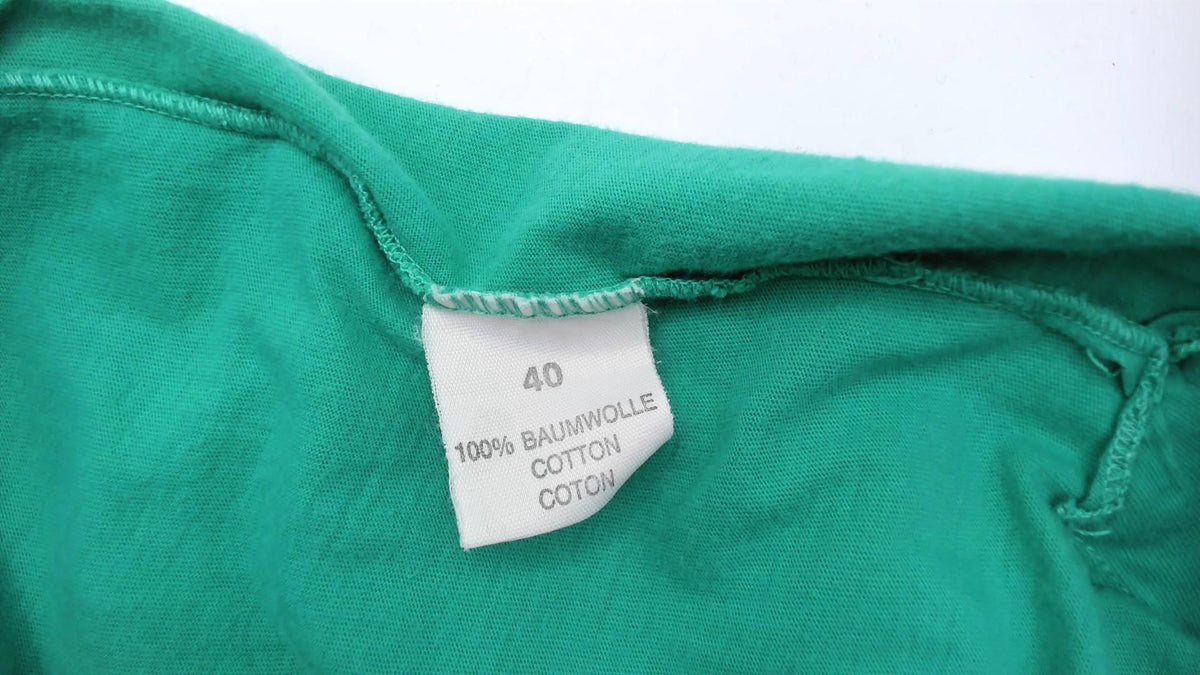 80s Louis London Green Cotton Midi Dress Button Front Drop Waist Extra Large