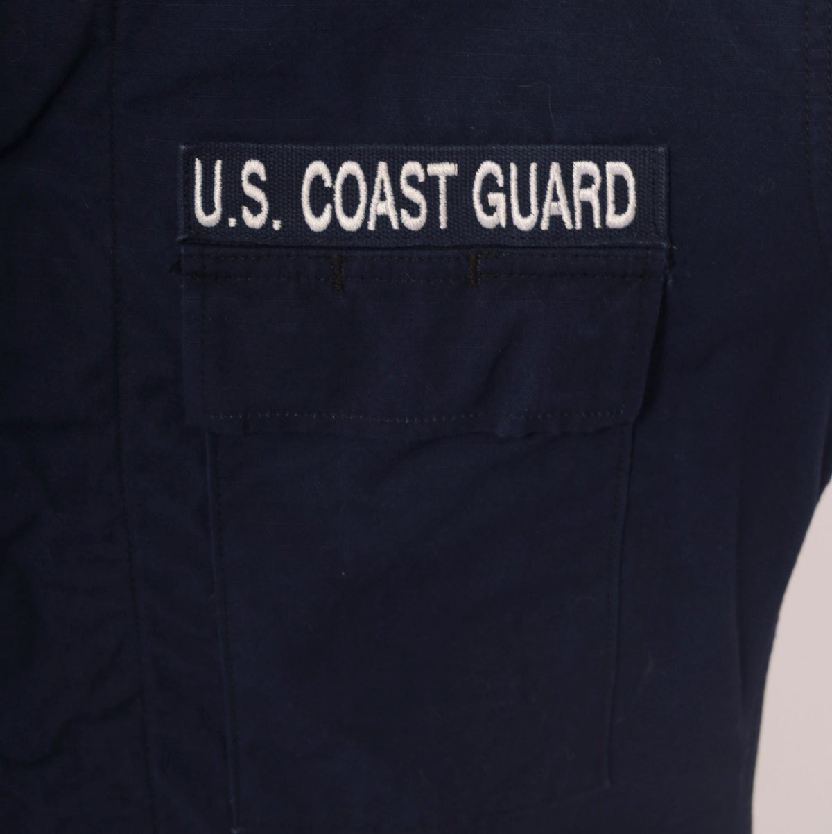 90s US Coast Guard Navy Jacket Military Utility Shirt Button Front Medium