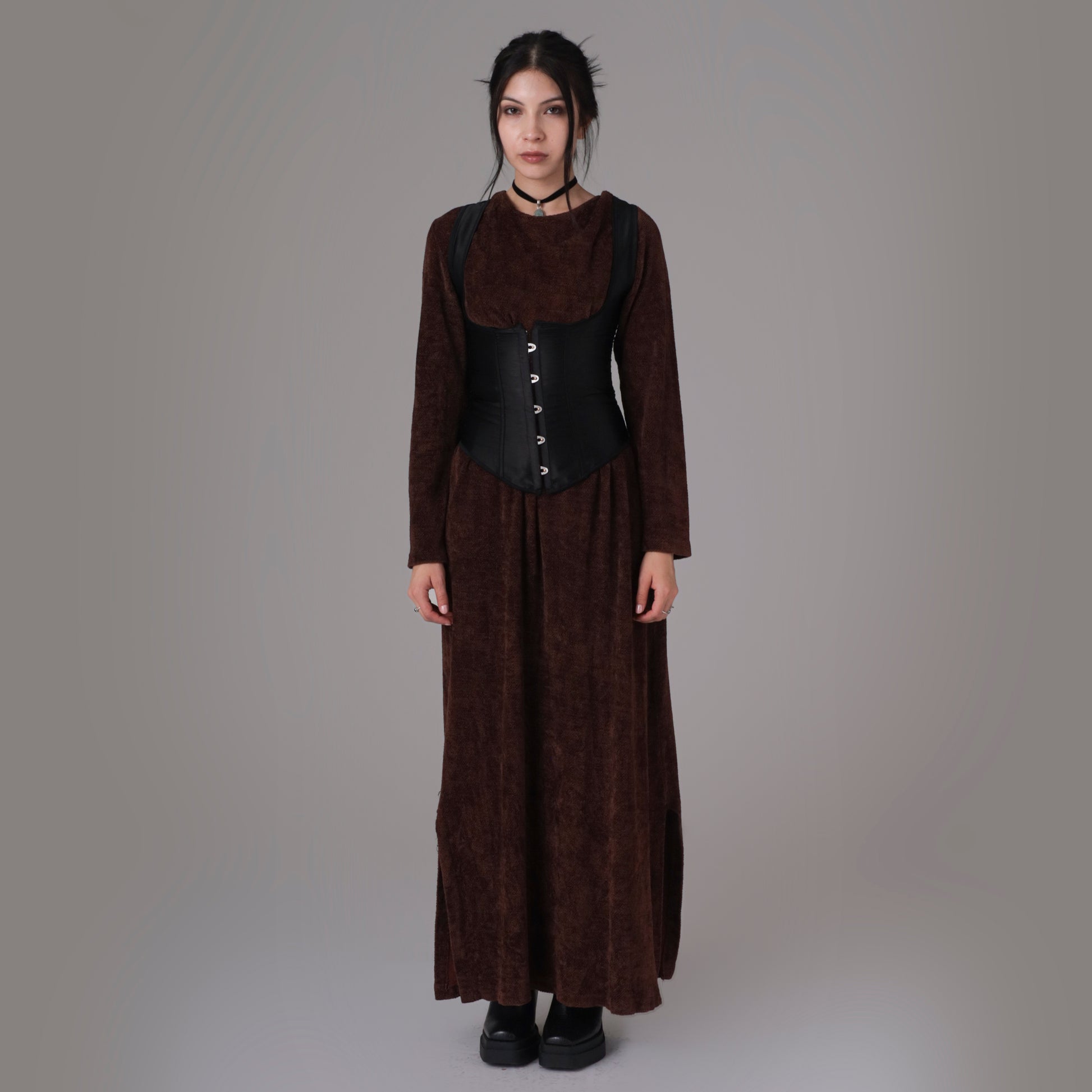 90s Brown Velvet Long Sleeve Maxi Dress Shopexile 90s Brown Velvet Long Sleeve Maxi Dress Shopexile
