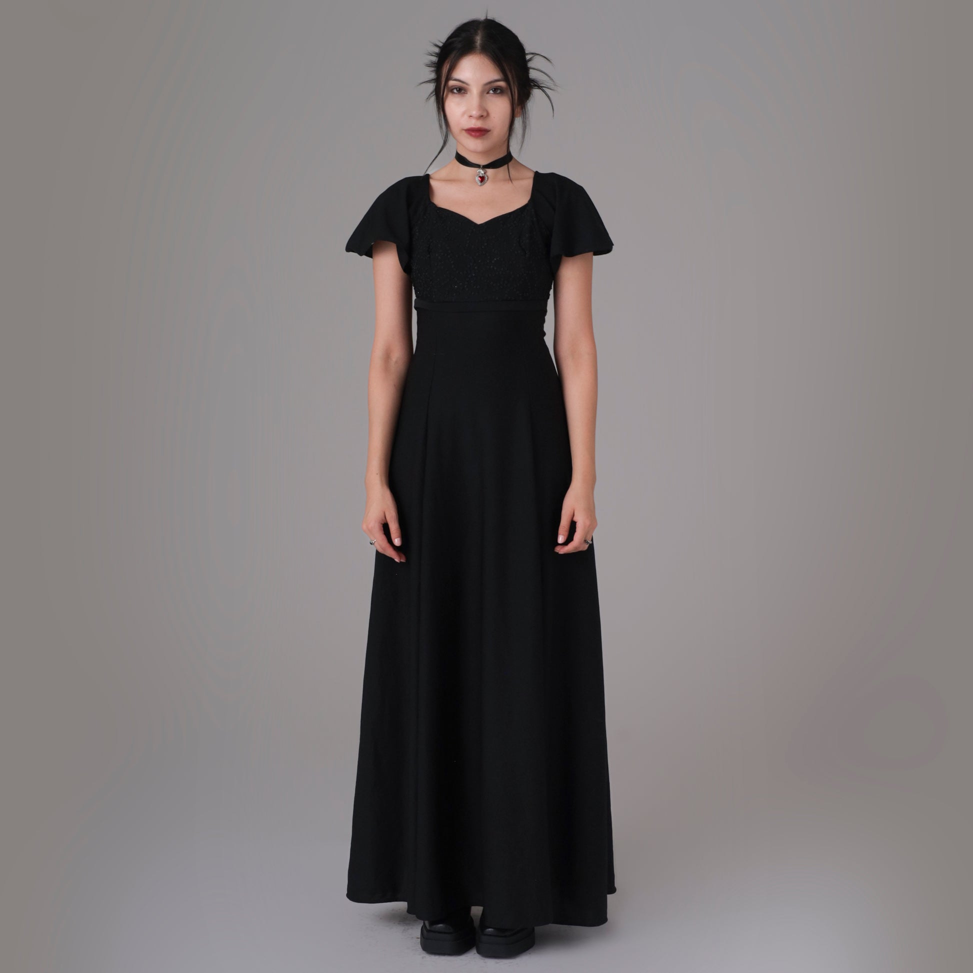 Y2K Beaded Black Maxi Dress Shopexile Y2K Beaded Black Maxi Dress Shopexile