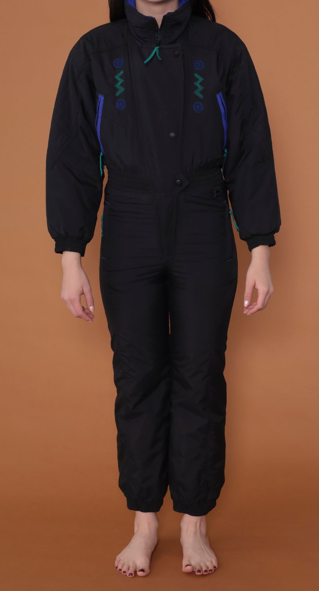 80s Black Ski Suit