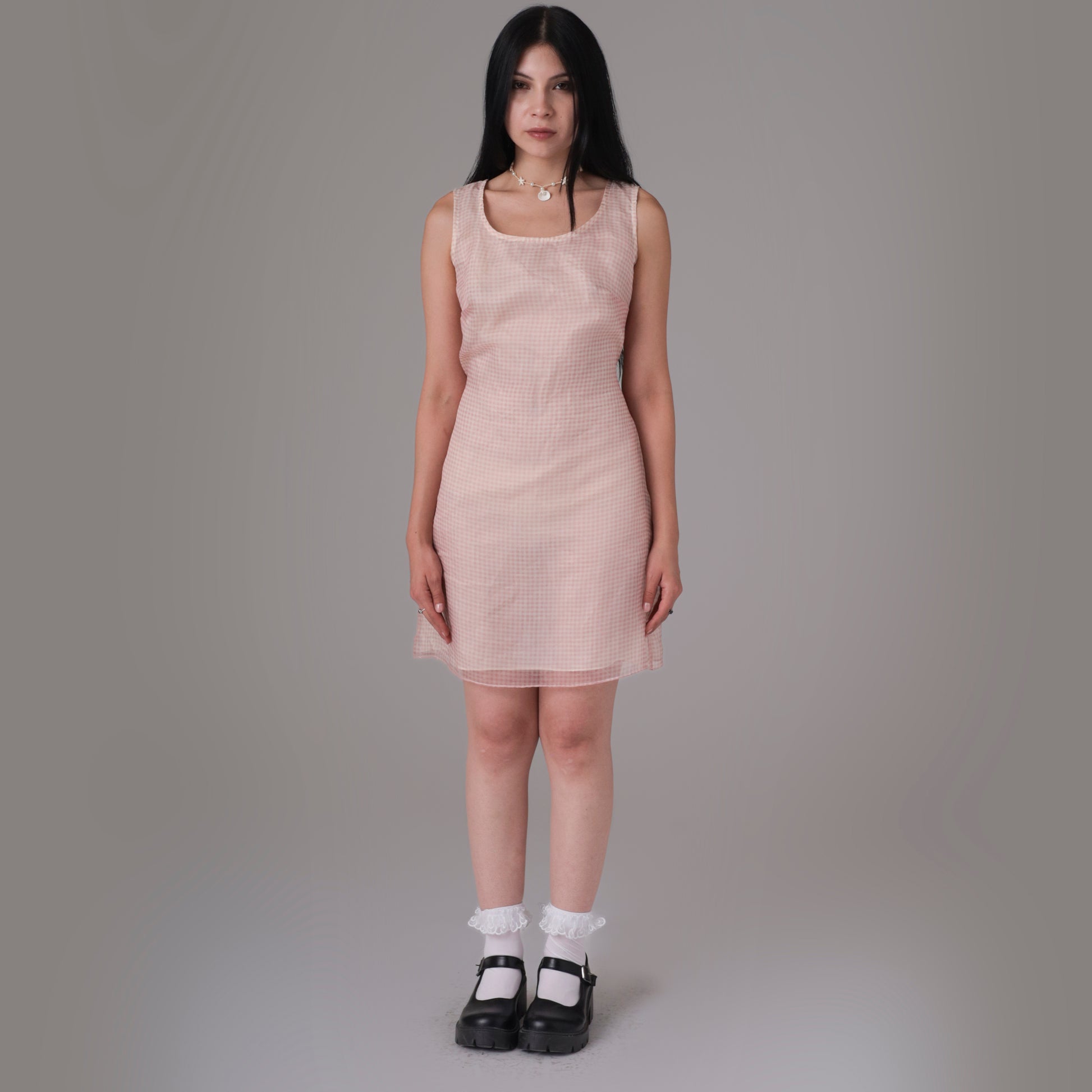 90s Gingham Baby Pink & White Mini Dress Shopexile 90s Gingham Baby Pink & White Mini Dress Shopexile