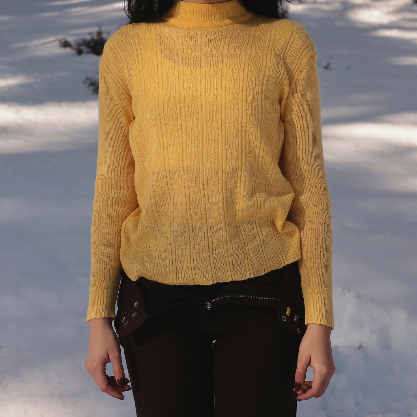 70s Yellow Turtleneck