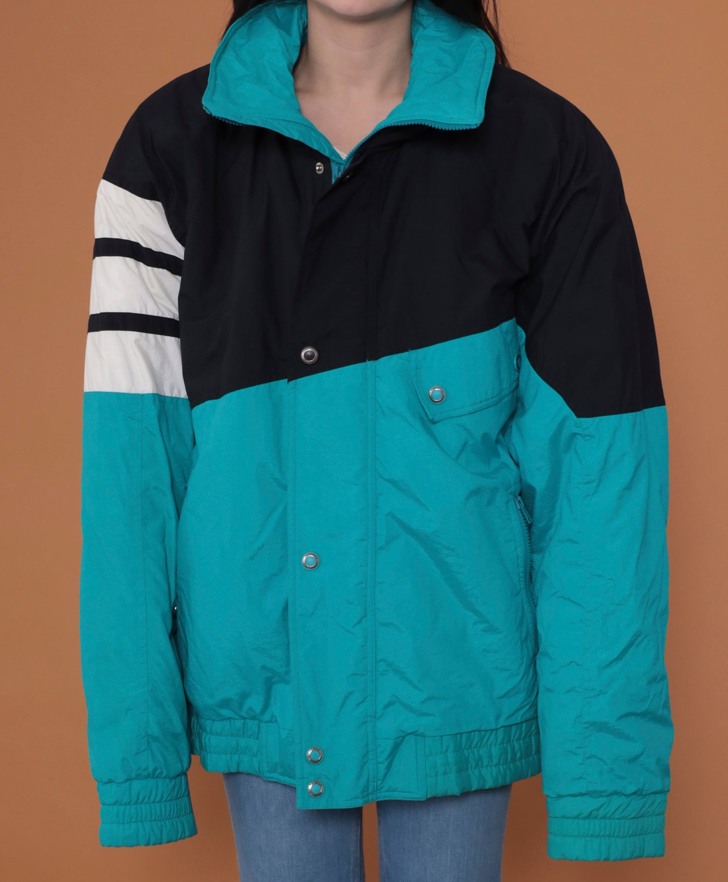 80s Teal and Black Jacket