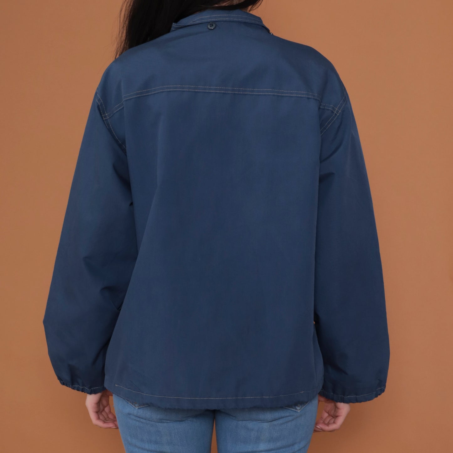 80s Navy Blue Zip Up Jacket