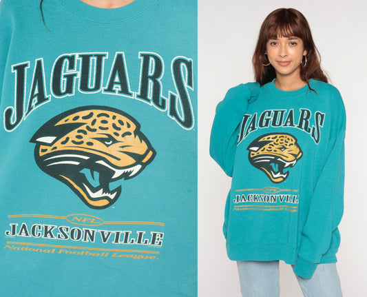 1990s Jacksonville Jaguars NFL Sweatshirt Lee Sport XXL