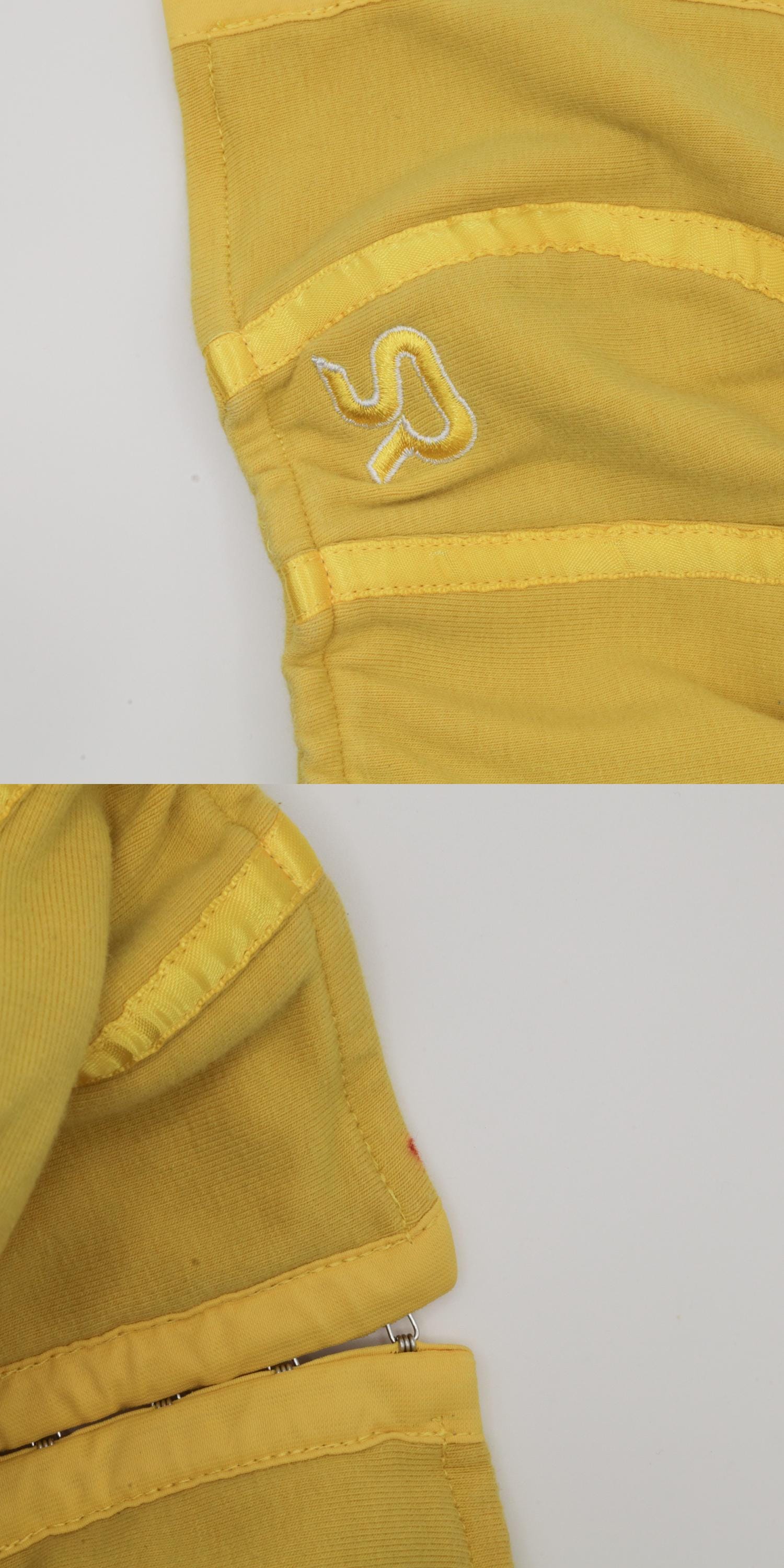 Y2K Yellow Off-Shoulder Crop Top Puff Sleeve Hook Front Extra Small