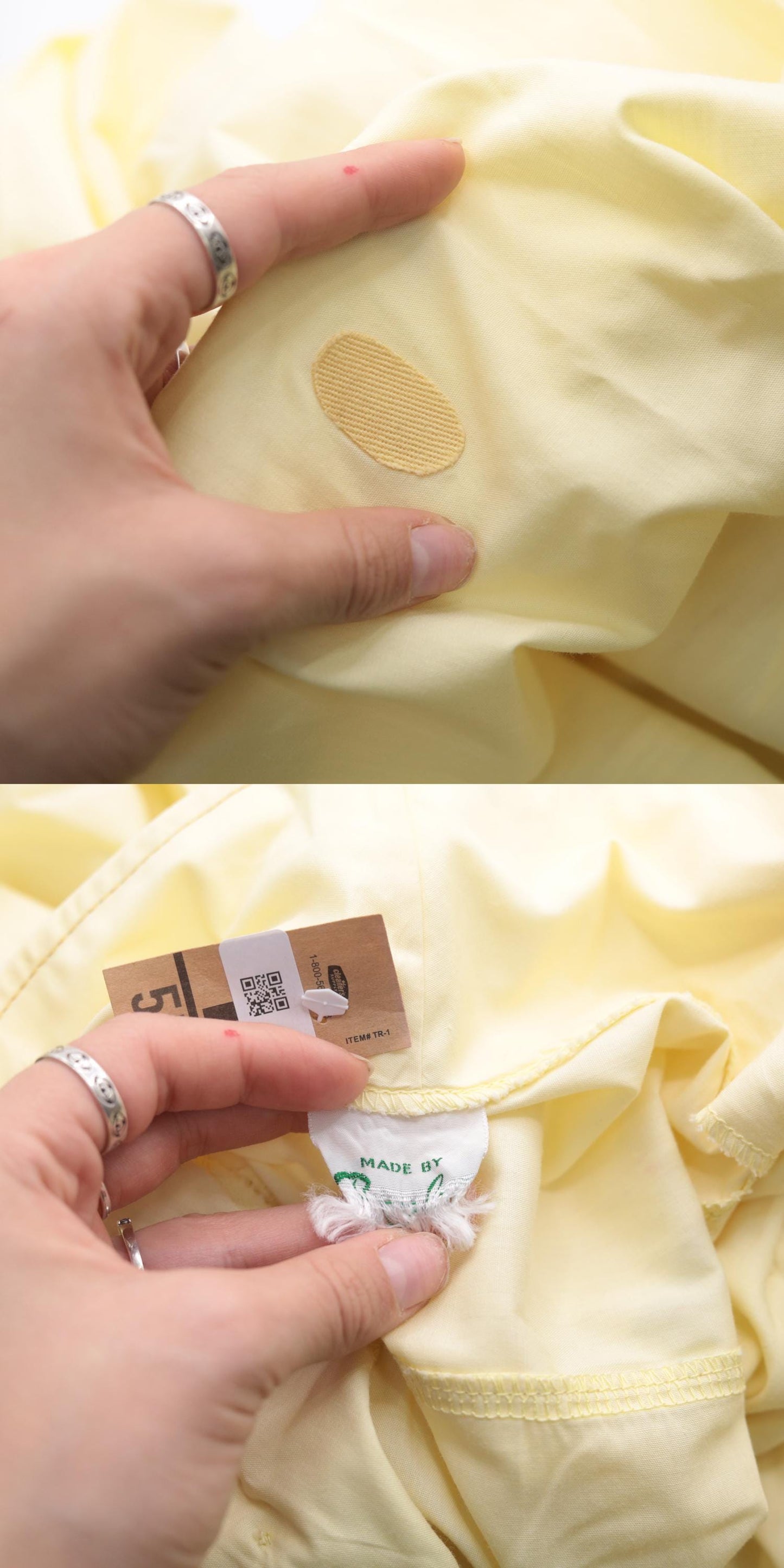 60s Light Yellow Button-Up Shirtdress Midi Collared High Waist Small