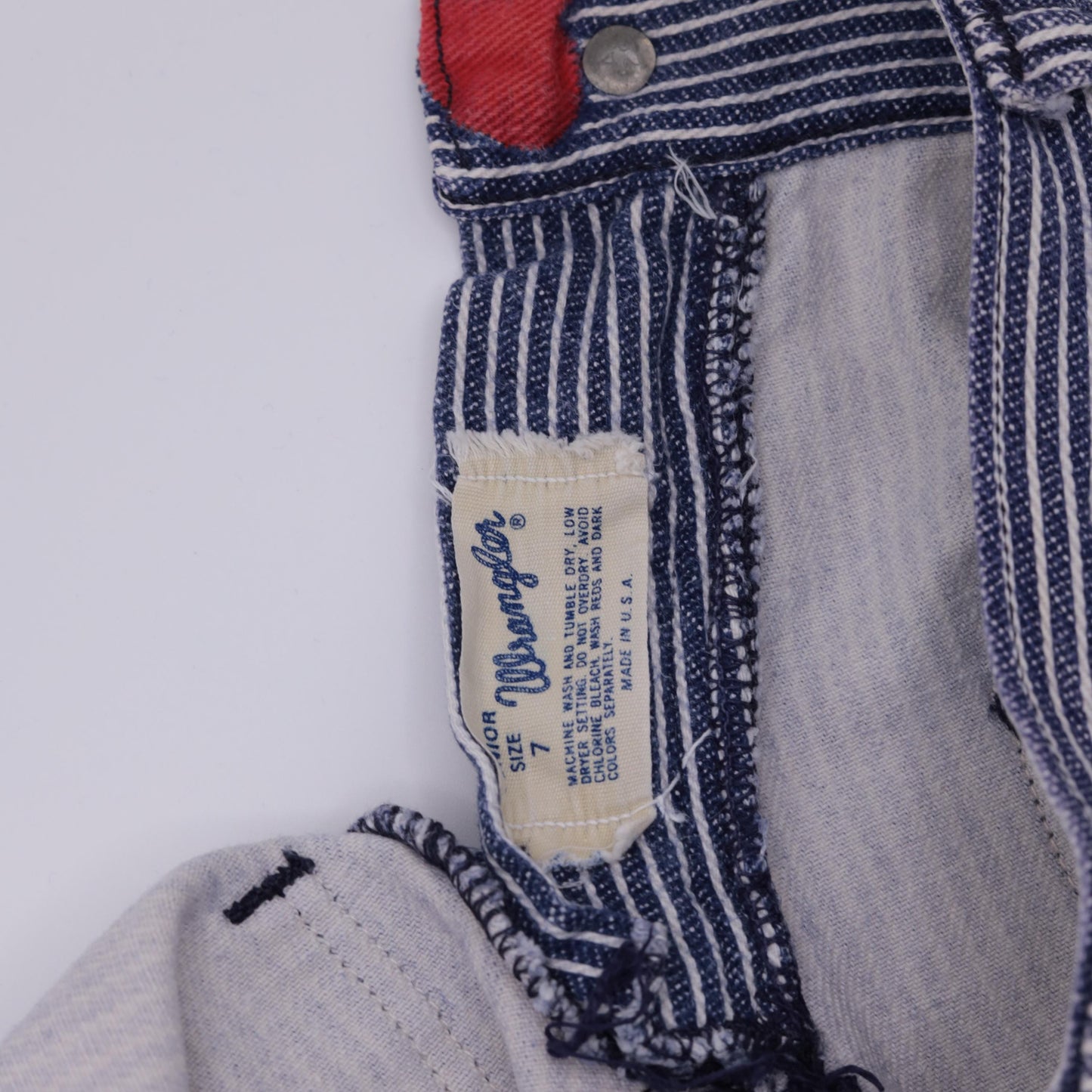 70s Wrangler Bell Bottom Jeans Hickory Striped Heart Patch Blue XXS