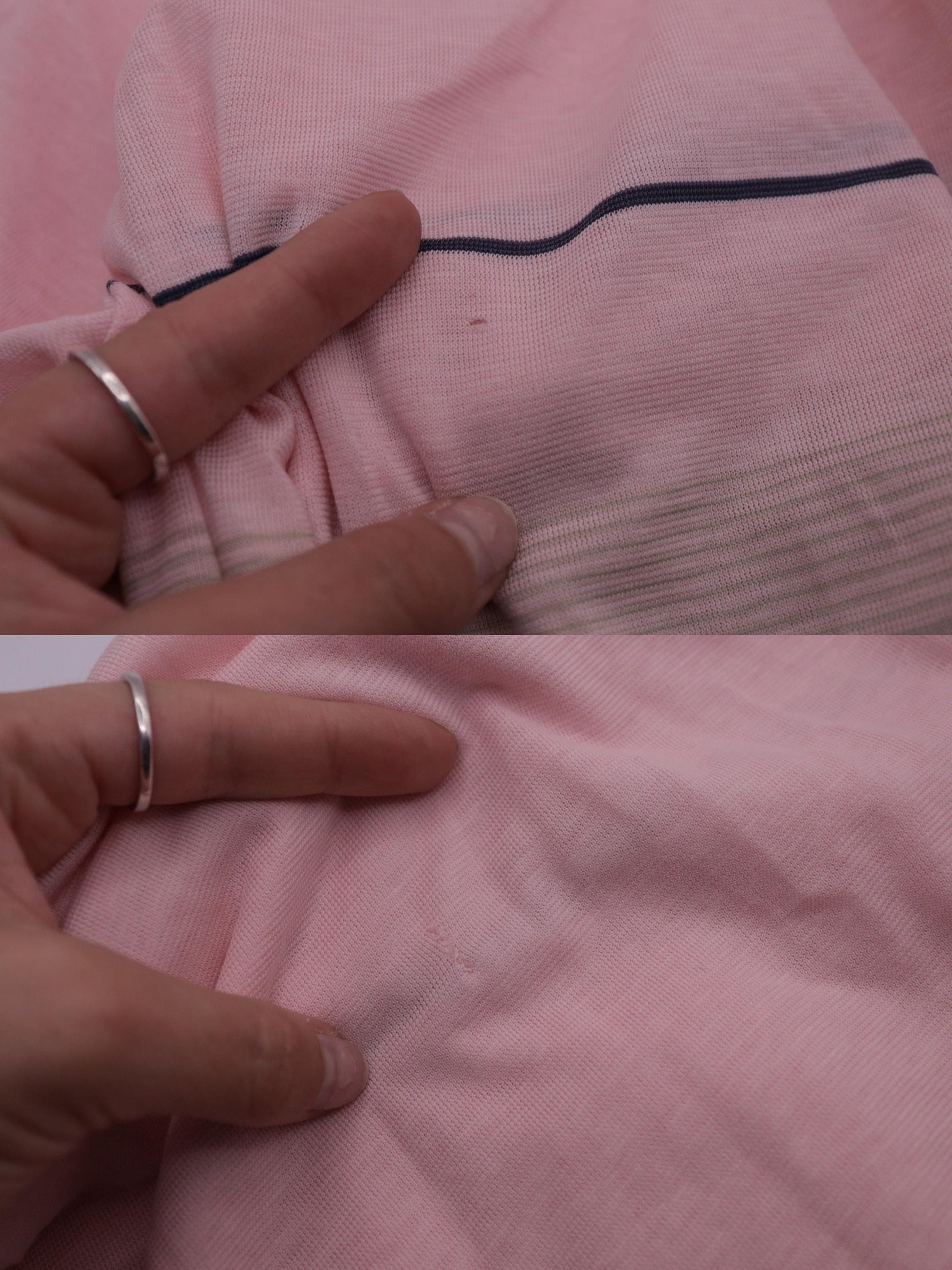 90s Career Club Striped Polo Shirt Pink Men's Extra Large Tall