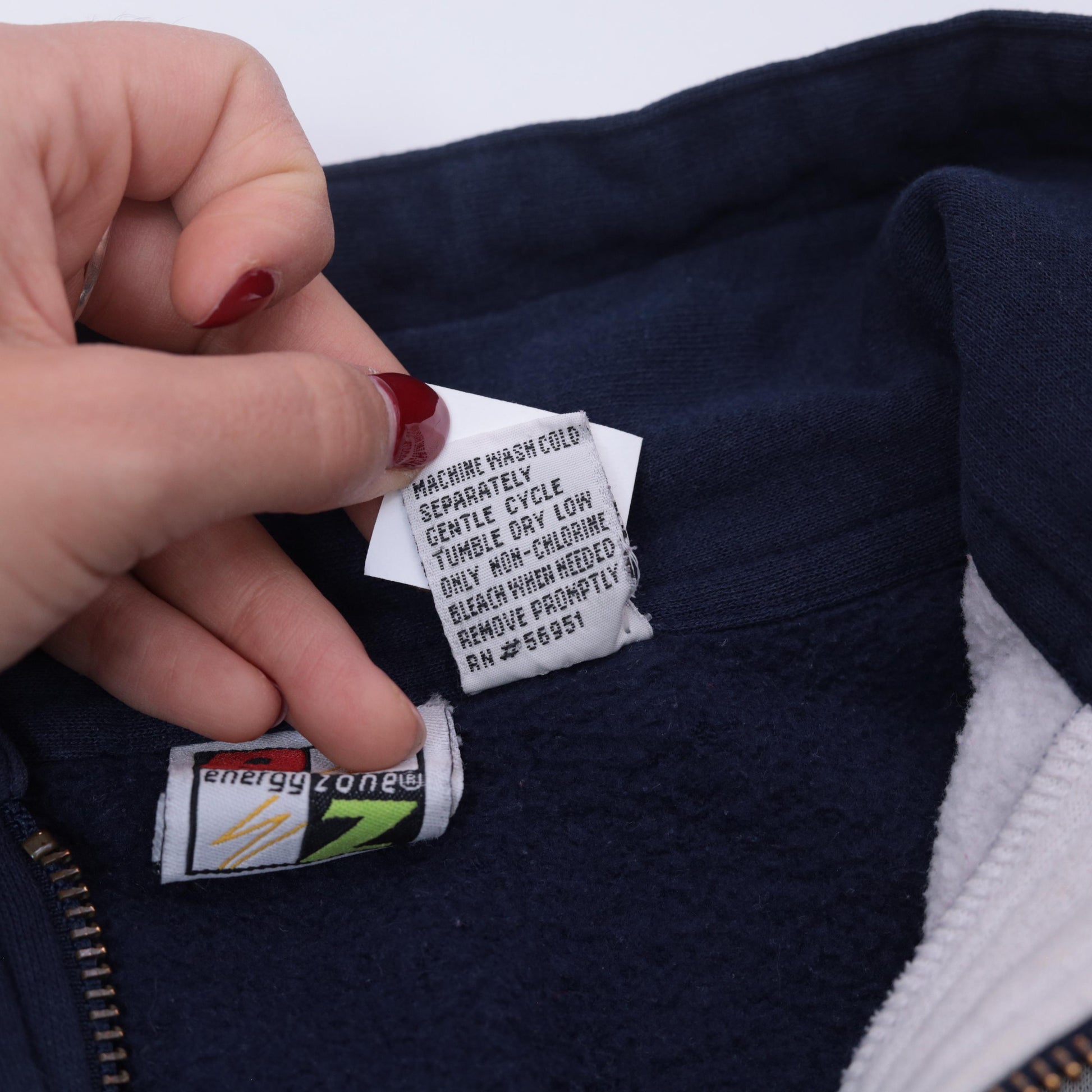 90s Color Block Quarter Zip Sweatshirt Grey Navy Red Striped Large L