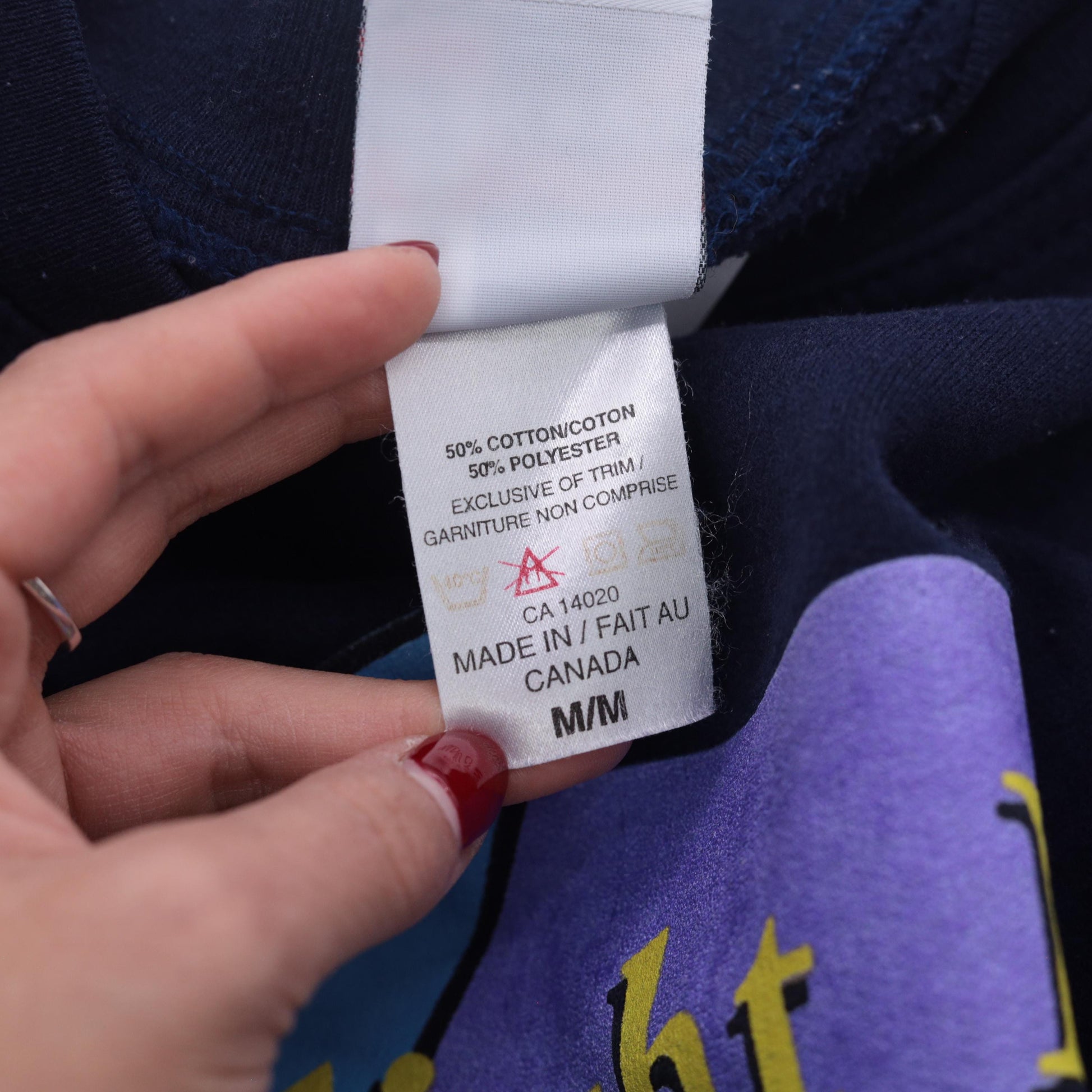 2002 Moonlight Run Lethbridge Alberta Sweatshirt Navy Celestial Graphic Medium